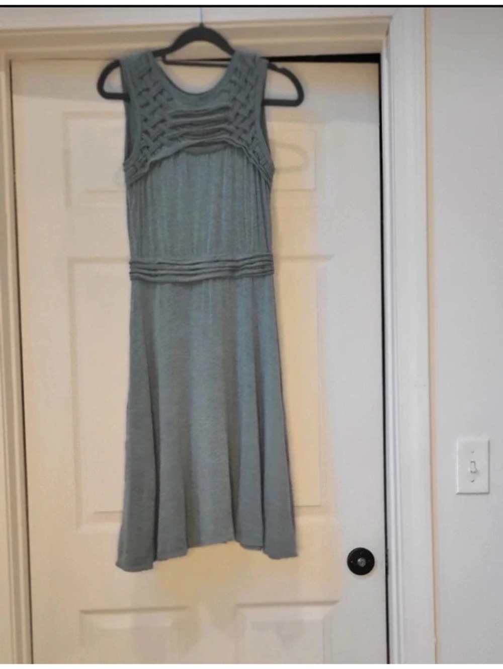 Max Studio Heather Gray Knit Dress with Woven Bodice - Medium- lightly worn